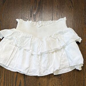 Katie J NYC White Ruffled Skirt